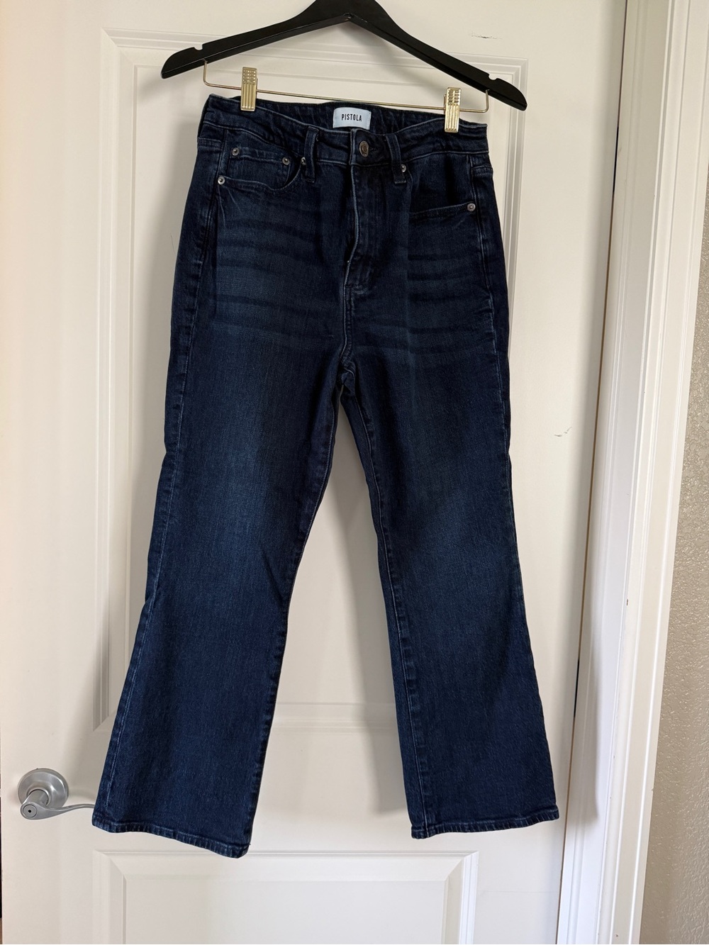 pistola Dark Wash Boot Cut Cropped Ankle Jeans